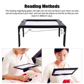 Hands-Free Magnifying Glass with LED Light Foldable 3X Page Magnifier for Reading, Sewing, Knitting, Ideal for Seniors