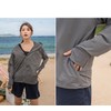 Growncharm SYZ4027 Women's Rash Guard, Cool Material, With Hole Fingers,
