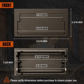 Glosaie Fireplace Ash Dump Door, Fireplace Cover for Ash Cleanup, Brown