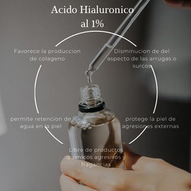 30ml Sérum Ácido Hialurónico al 1%: "Hidratación Diaria para tu Piel" Para rostro y contorno de ojos Dia y Noche no grasa absorcion rapida.