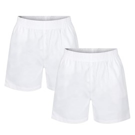 Kids 2 Pack Rugby Shorts School Uniform PE Games Cotton Twin Pack 7 to 16 Years (Rugby 2Pk White - 11/12Y)
