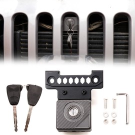BESTAOO - Candado antirrobo para Jeep Wrangler JK, pestillos de bloqueo oculto para Jeep Wrangler JK JKU 2007-2018 (incluyendo 4 unidades), aluminio, con 2 llaves