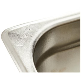 Vogue Stainless Steel 1/9 Gastronorm Tray 150 mm Deep, Silver, Capacity: 1 Litre, Size: 108(H) x 176(W) x 150(D)mm, Buffet Station Tray, K826
