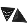 2pcs Gloss Black Rear Side Window Louvers Trim Air Vent