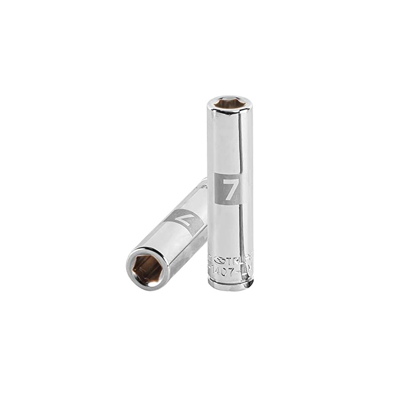 Truper D-1407-LM, Dado de 6 puntas, largo, cuadro 1/4" de