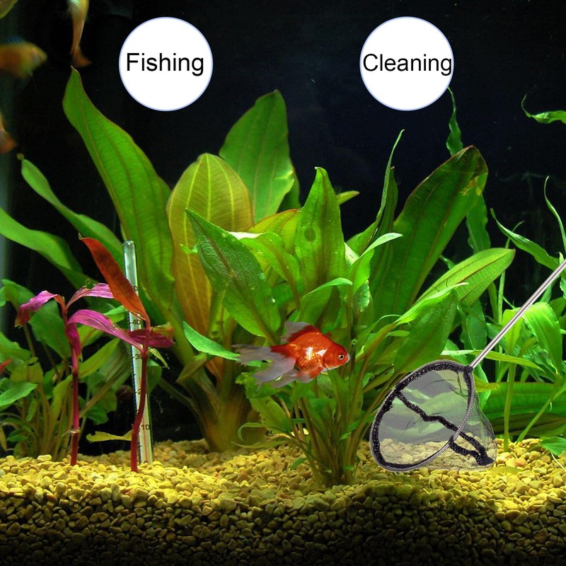 Square Fishing Net with Telescopic Handle, Stainless Pond Net, for