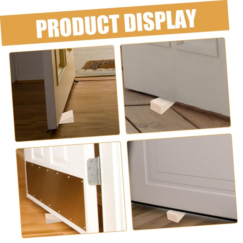 STOBOK 4sets Wooden Door Wedge Stopper Mute Door Stopper Wall