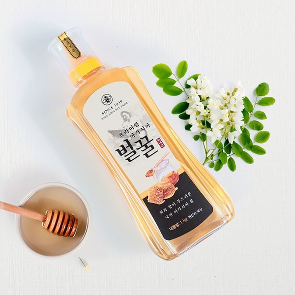 Baekhwa Farm Premium Acacia Honey 1kg (tube) x 3, single option / 백화농원  프리미엄 아카시아벌꿀 1kg(튜브) x 3, 단일옵션