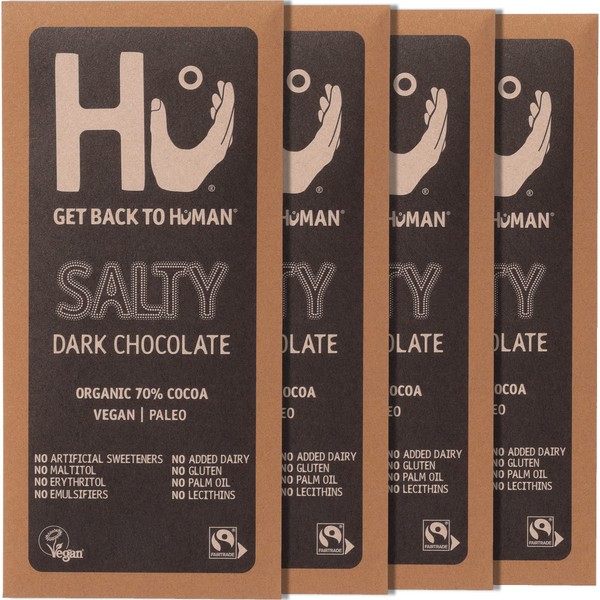 Hu Salty Vegan Paleo Dark Chocolate Bar 4 x 60g