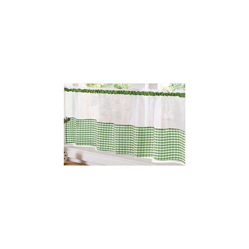 Alan Symonds Gingham Slot Top Voile Cafe Curtain Panel (59"
