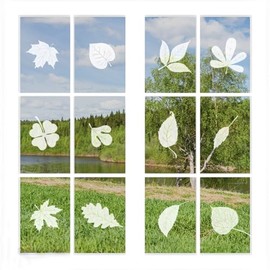 26pcs Leaf Window Strike Prevention Stickers Anti-Collision Window Clings Prevent Bird Strikes on Glass Static Cling Window Decals