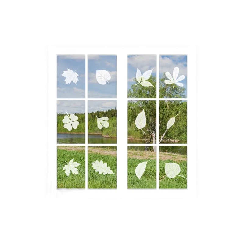 26pcs Leaf Window Strike Prevention Stickers Anti-Collision Window Clings Prevent