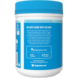 Vital Proteins Collagen Peptides Powder Supplement (Type I, III), Unflavoured Hydrolzed Collagen-Hair, Skin, Nail Support Supplement, Paleo, Gluten Free, Non-GMO, 20g per Serving 264g Canister, 1Pack