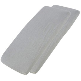 Cot Fitted Sheet 100% Cotton 120x60cm - Pack Of 2 - Light Grey