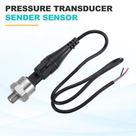 sourcing map Pressure Transducer Sender Sensor with Connector, 1/8" NPT 300 PSI Stainless Steel Pressure Transmitter for Oil Fuel Water Air