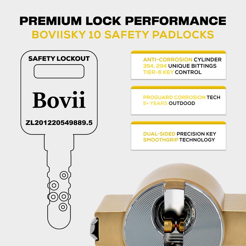 Boviisky Lockout Tagout Locks Sets, 10 Yellow Lockout Tagout Safety