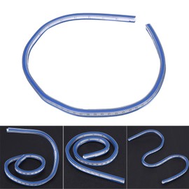 TOPINCN Craft Supplies Flexible Rule, Sewing Rulers Curve Ruler, Blue White Curve Ruler for Drafting for Engineering(60cm/23.6in)
