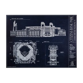 Citizens Bank Park Blueprint Style Print