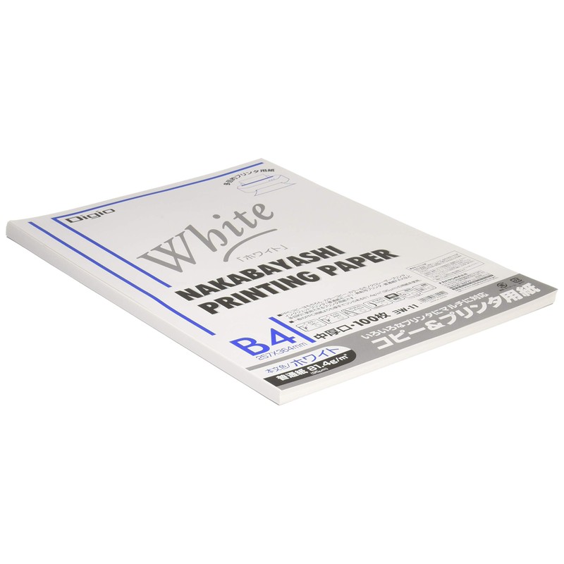 Nakabayashi Copy & Printer Paper, White Type, B4, 100 Sheets