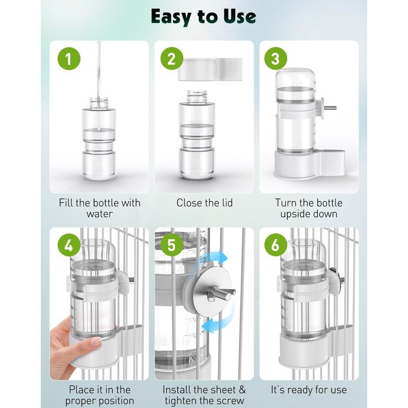 Pawfly 2 Pcs Bird Water Dispenser, Automatic Water Feeder, Plastic