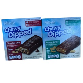 Millville (6 Pack) Millville Chewy Dipped Granola Bars Combo Chocolate Chip Peanut Butter