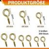 FLEXNOVA Pack of 300 Small Screw Hooks, 8/10/12 mm Screw