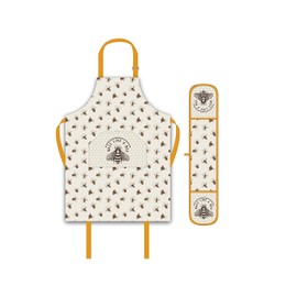 Unisex Chefs Apron & Double Oven Gloves Set Butchers Kitchen Cooks Restaurant Bistro BBQ School College POCKETS 100% Cotton Adult Men’s & Womens Novelty (Apron and Double Oven gloves set Novelty)