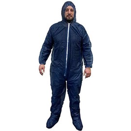 Disposable Breathable Polypropylene Coverall | Elastic Cuffs | Blue | Economic Grade 24g | Case of 25 (2XL)