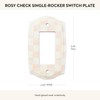 MACKENZIE-CHILDS Enamel Switch Plate, Light-Switch Cover, Single Rocker, Pink-and-White Rosy