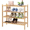 viewcare 4-Tier Bamboo Shoe Rack for Entryway, Stackable | Foldable
