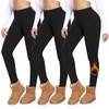 MOREFEEL 3 Pack Thermal Fleece Lined Leggings Women,High Waisted Tummy
