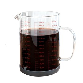 Ncnnwovf 1500ml/6 Cup Glass Measuring Cup,Measuring Cup with Silicone Boot, Suitable for Cooking,Baking