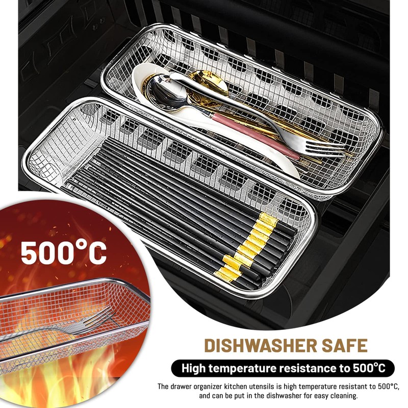 LELE LIFE 4Pcs Silverware Organizer Utensil Organizer, 304 Stainless Steel