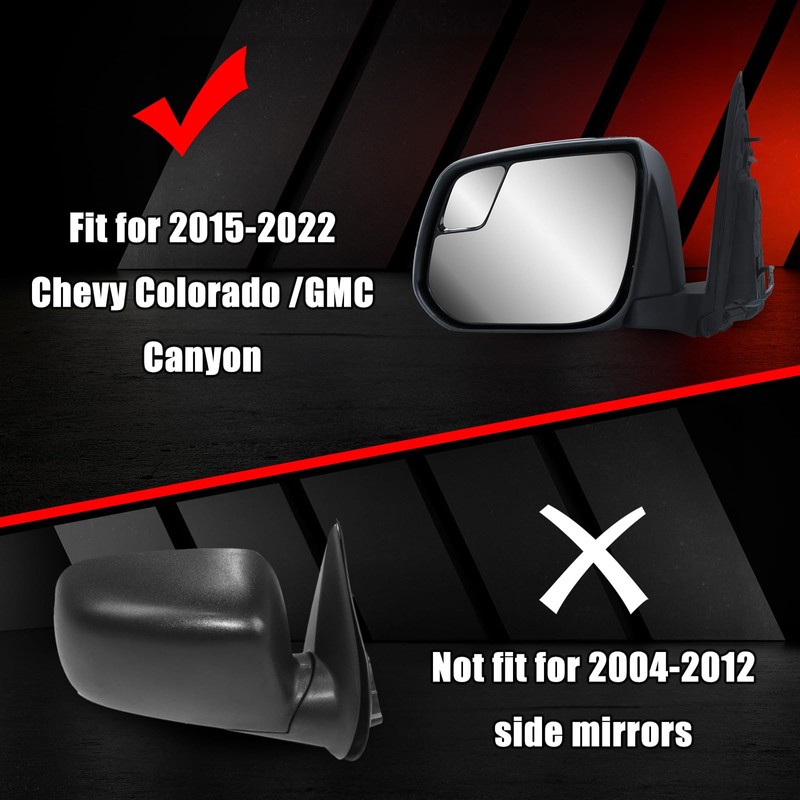 White Directly Replacement Side Mirror Covers Caps for 2015-2022 Chevy