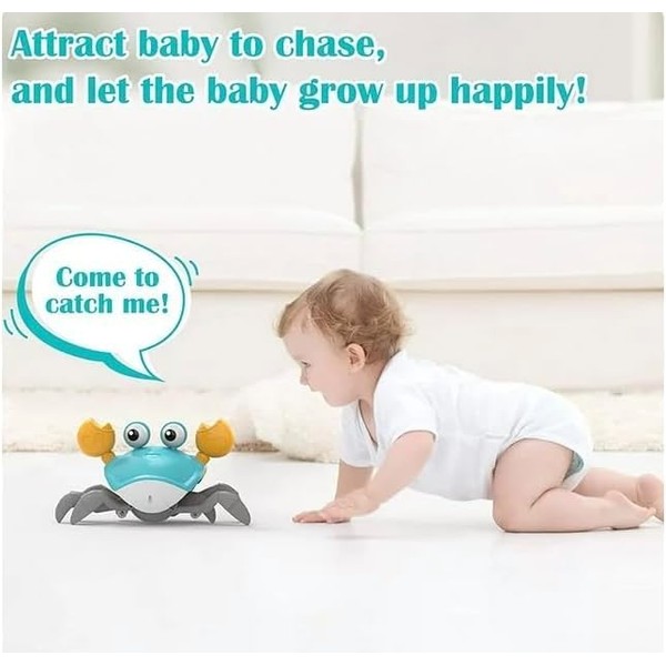 QINGBAO Crawling Crab Toy, Infant Tummy Time Baby Toys, Fun