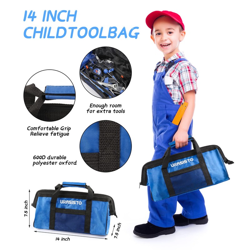 URASISTO 18-Piece Kids Tool Set with Tool Storage Bag, Junior