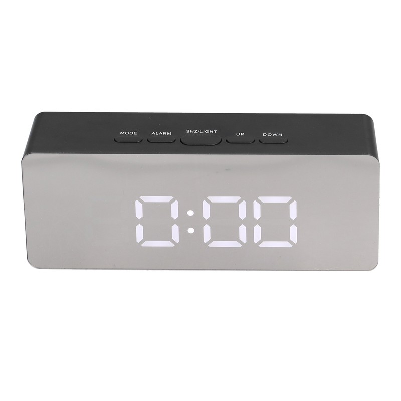 LED Mirror Alarm Clock Rectangular Digital Clock with Temperature Display
