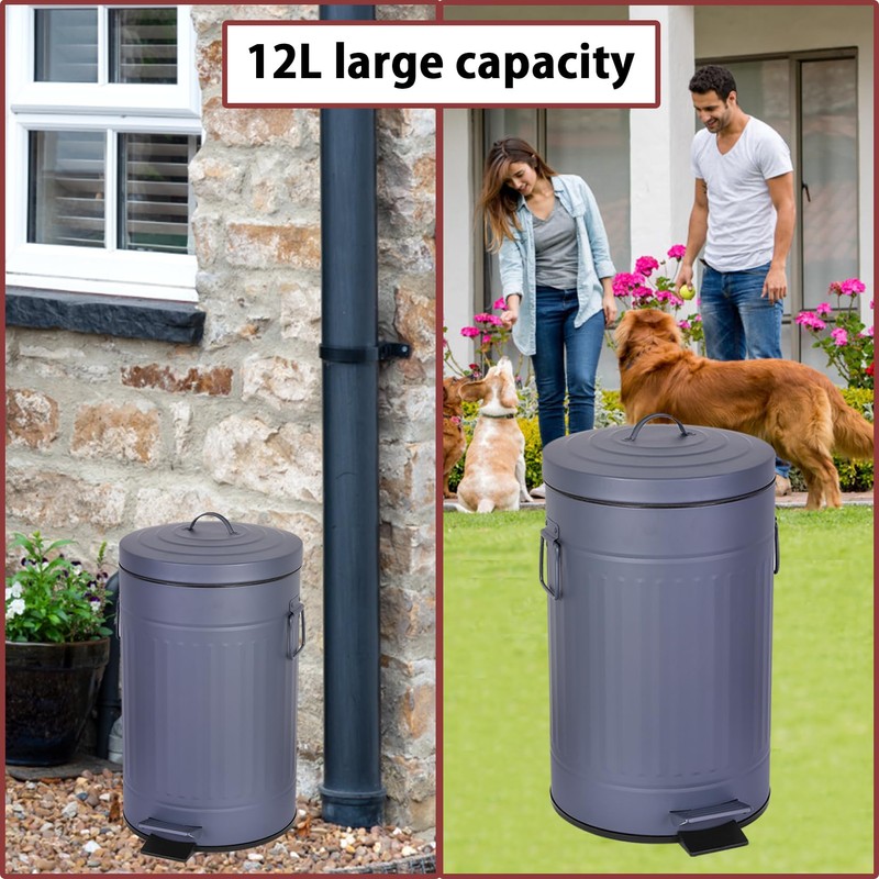 Umtiti Dog Poop Trash Can with Lid for Outdoors，3.2 Gallon