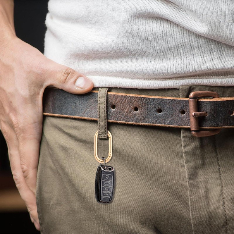 2 Pcs Gold Carabiner Key Clips,Heavy Duty Spring O Ring