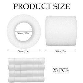 25 Pcs Curtain Spacers, Spacers for Eyelet Curtains, 50mm Length, Universal Fit for Indoor and Outdoor Use, Durable Foam Material for Perfect Pleats on Curtain Poles up to 35mm