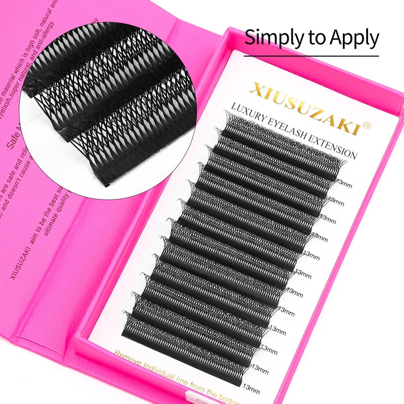 XIUSUZAKI Lash Extensions Double Tips 4D Eyelash Extensions W Shape