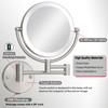 RECKODOR 8 Inch Rechargeable Brass Lighted Magnifying Mirror Wall Mounted,
