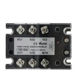 BVAKEIDZE TSR SSR-10AA 25A 40A 60A 80A Three Phase SSR Solid State Relay AC Control AC 480V 70-280V Input Aluminum Radiator Heat Sink 1Pcs (Size : 200A)