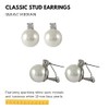 Isaac Kieran Rhodium Finish Faux Pearls Pave Crystals Stud Earrings