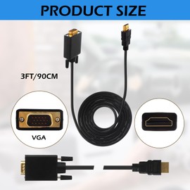 Saysurey 10 Pack Adapter Compatible with HDMI to VGA Cable 6 Feet