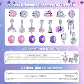 Hymarvo Advent Calendar 2024 Children Girls, Christmas Calendar Jewellery Crafts Girls Bracelets Necklaces, 24 Filling Advent Calendar Jewellery Christmas Gifts Girls 6 7 8 9 10 11 12 13 Years