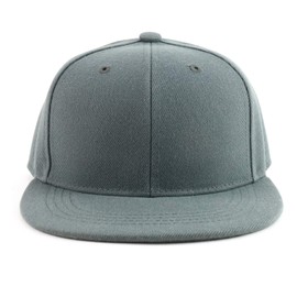 Trendy Apparel Shop Infant to Youth - Gorra de Visera Plana estructurada Lisa, Gris Oscuro, Juventud