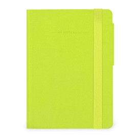 LEGAMI - Notebook with white sheet, My Notebook, theme Chartreuse, small, made of FSC certified paper, 192 pages, soft cover, elastic closure, 9.5 x 13.5 cm
