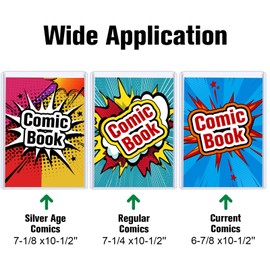 10PCS Comic Book Toploader, Premium PVC Hard Sleeves for Current/Silver Age Comics, 7.6x11 Inch Crystal Clear Protection, for Display & Storage Holder Comic Book Top Loader (10)