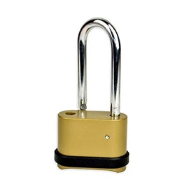 Homezone® Heavy Duty Combination 4 Digit Shed Padlock Brass Security Lock 57mm Long Shackle Resettable Weatherproof Rustproof Metal